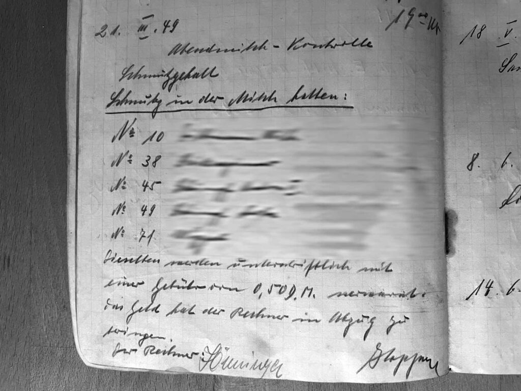 Kontrollbuch der Milchgenossenschaft Dittigheim